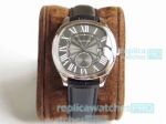 Swiss Replica Cartier Drive De Cartier Watch Grey Dial Leather Watch 40mm